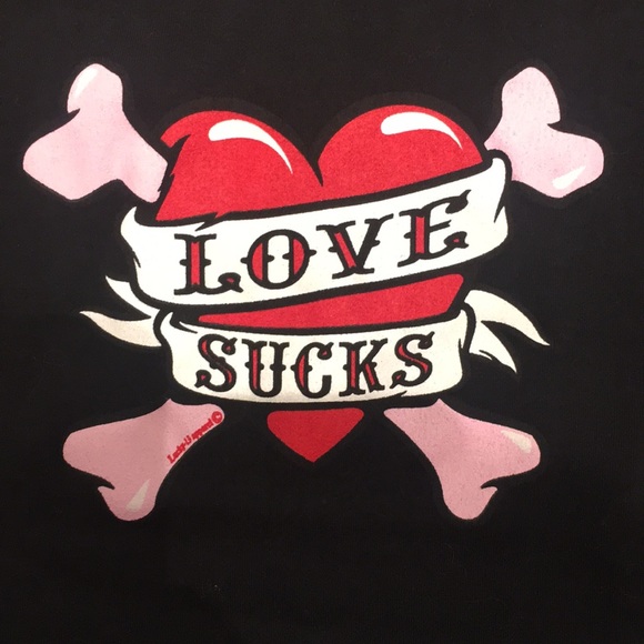 LOVE SUCKS Lucky 13 Vintage Black Baby-tee